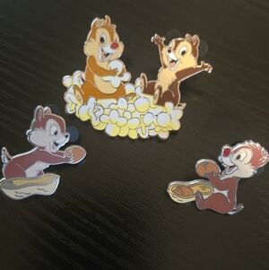Chipmunk Cartoon Character Pins Set